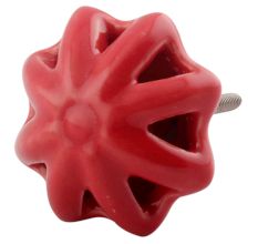 Red Daffodil Ceramic Flower Cabinet Knobs Online